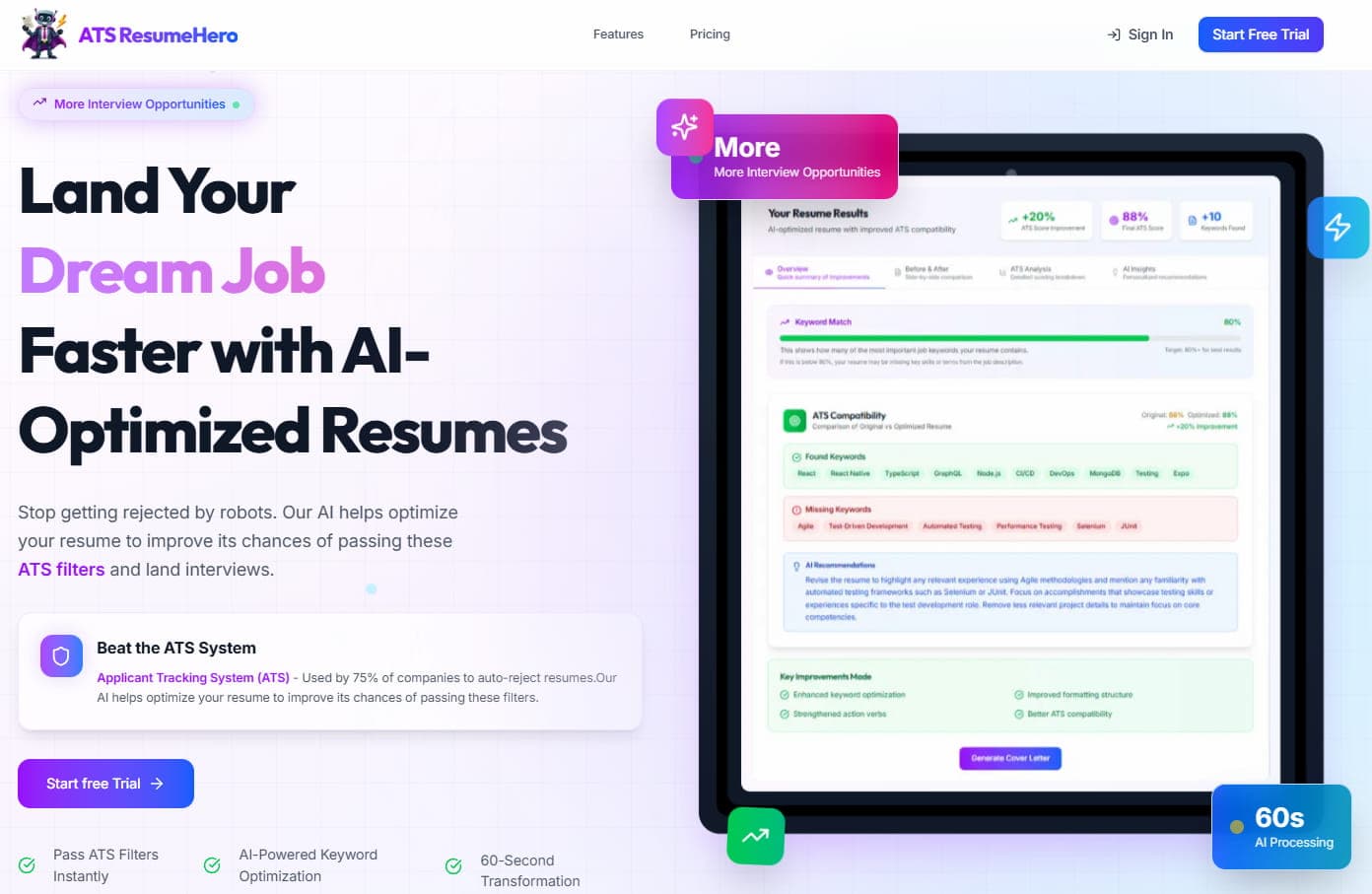 Founder & Lead Developer – ATS ResumeHero SaaS